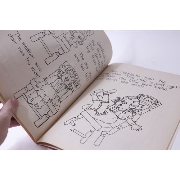 Goldilocks, And The Three Bears, Coloring And Activity, 1988, Landall, Uncolored - Picture 4 of 4